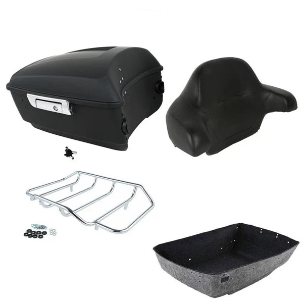 Matte King Trunk Backrest Top Rack Fit For Harley Touring Road Glide 2014-2026