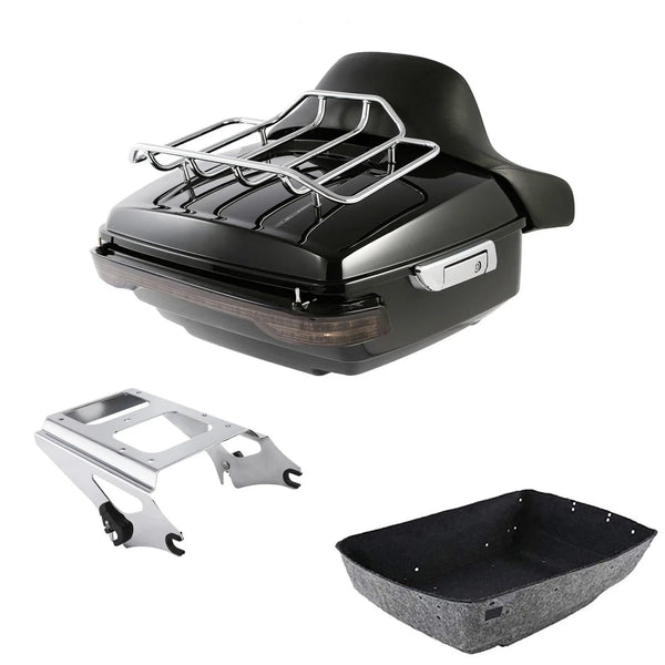 King Trunk Luggage Backrest Light Rack Mount Fit For Harley Electra Glide 09-13