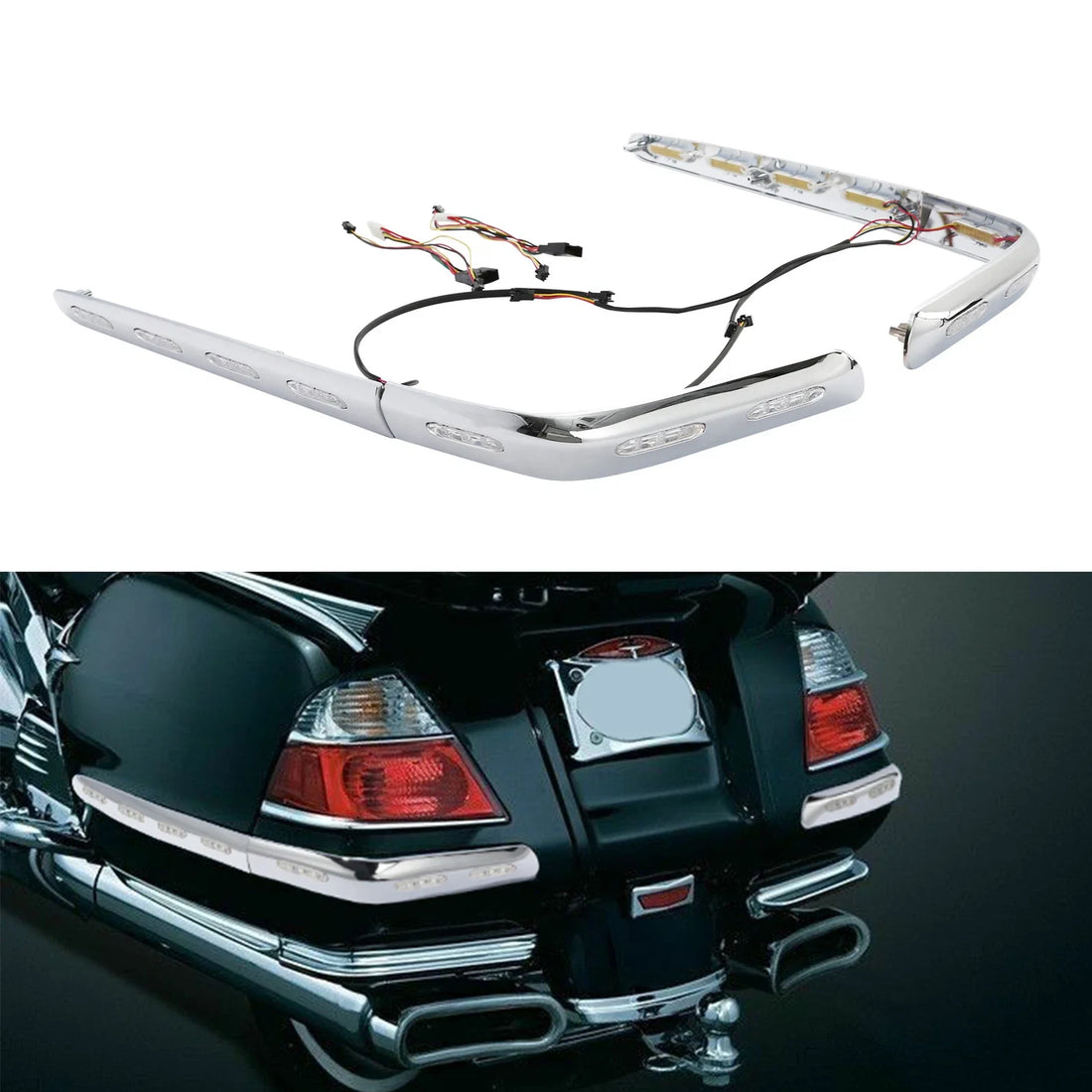 LED Saddlebag Molding Set Clear Lens Fit For Honda Goldwing GL1800 2001-2011