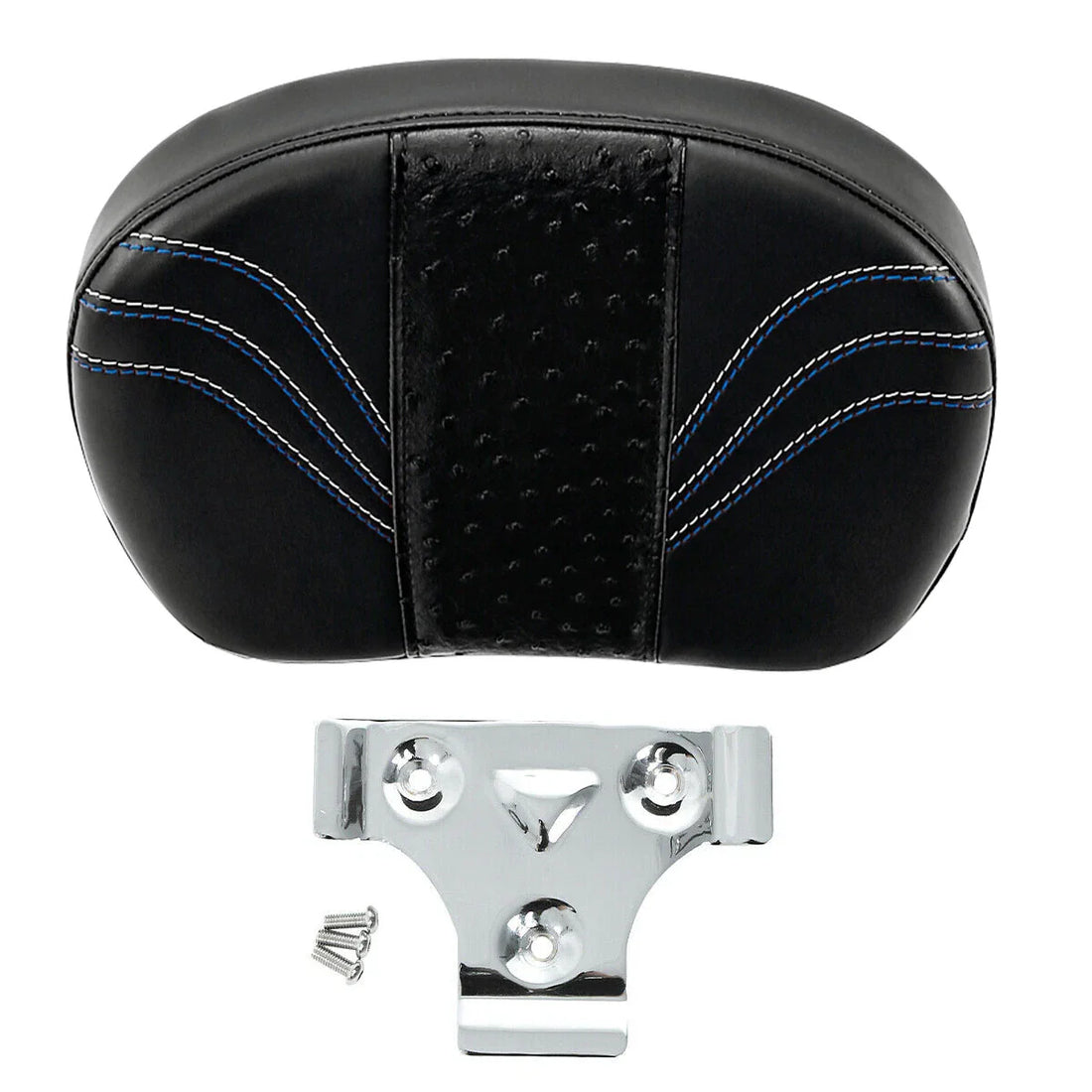 Black Passenger Backrest Pad Fit For Harley Road King Glide Electra Street Glide