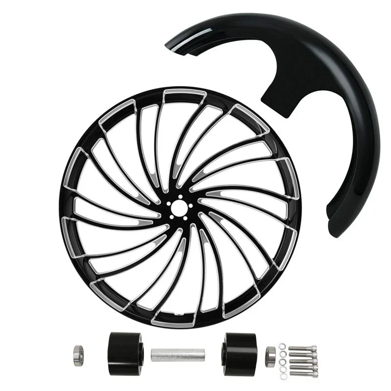 30" Front Wheel Rim Dual Disc Hub Fender Fit For Harley Road King ABS 1997-2021
