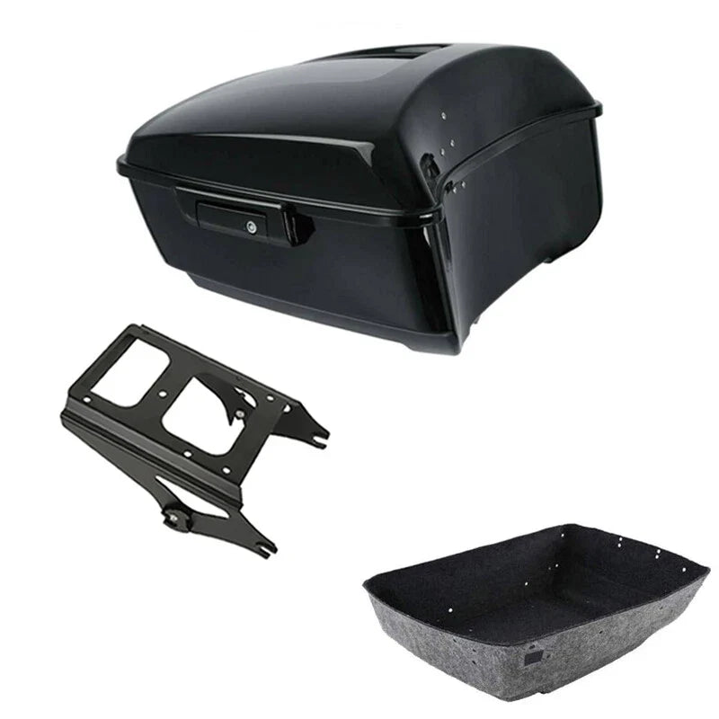 Black King Trunk Luggage Mount Rack Fit For Harley Touring Road Glide 2009-2013