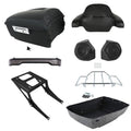 King Trunk Backrest Speakers LED Light Mount Rack Fit For Harley Fat Boy 2008-17