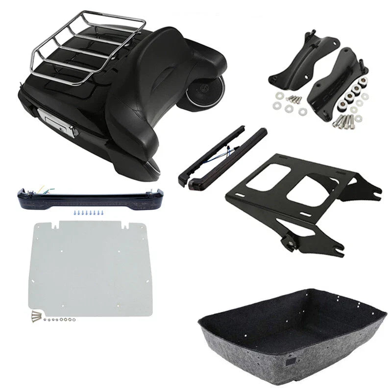 King Trunk Luggage LED Light Speakers Mount Fit For Harley Cvo Road Glide 14-26
