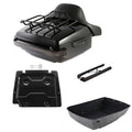 Black King Trunk Backrest Rack LED Light Fit For Harley Touring Road Glide 14-26
