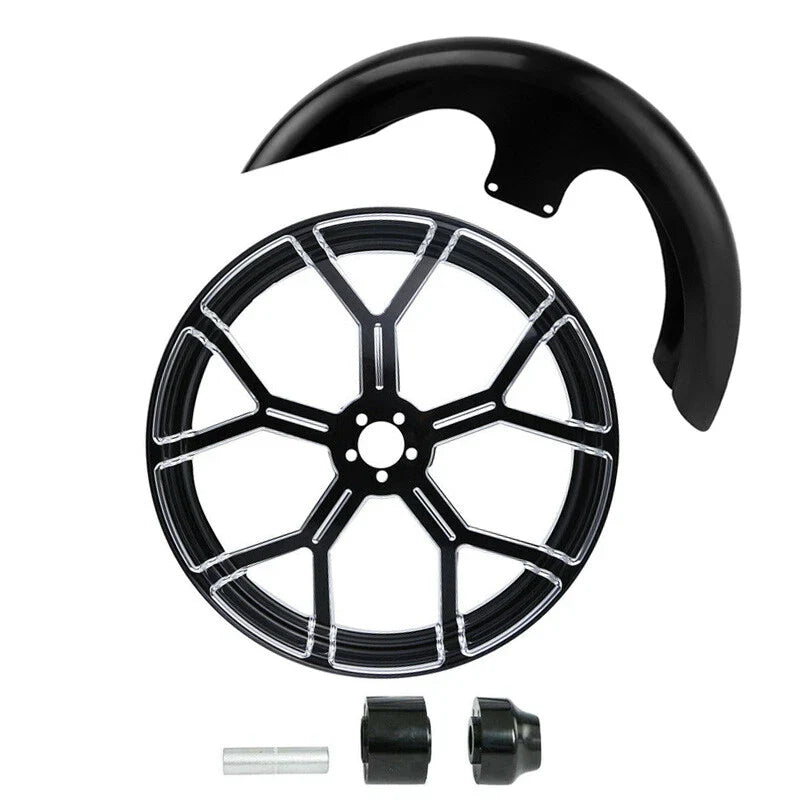 23" Wheel Rim Single Disc Hub Front Fender Fit For Harley Street Glide ABS 97-21