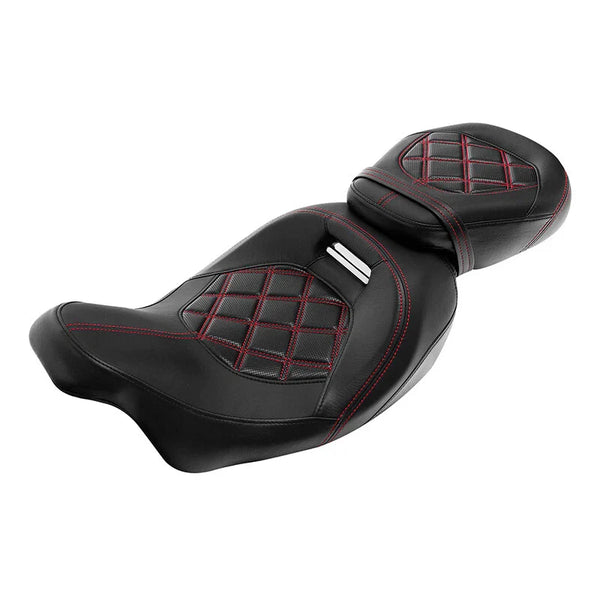 Red Stitching Driver Passenger Seat Fit For Harley Touring Street Glide 09-23 22