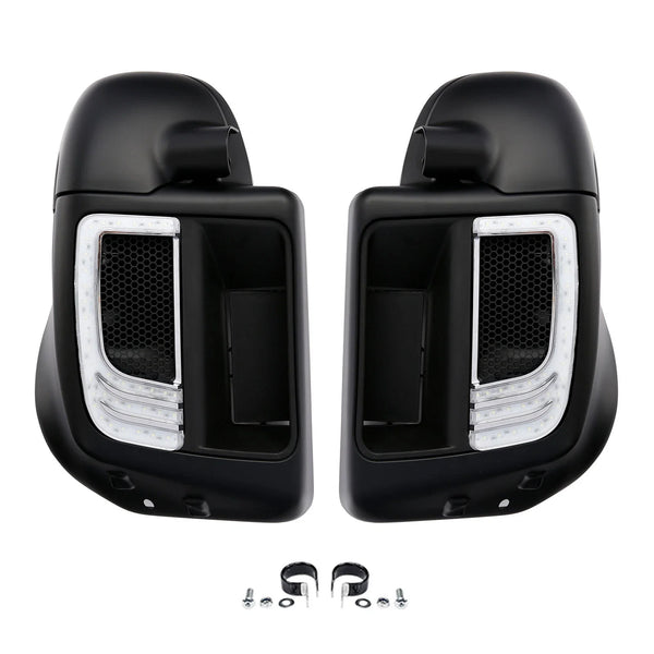 Matte Lower Vented Fairings Grilles LED Light Fit For Harley Street Glide 14-24