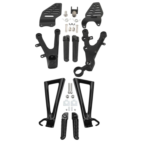 Driver & Passenger Footpegs Footrest Bracket Mount Fit For Yamaha Yzf R6 2006-16