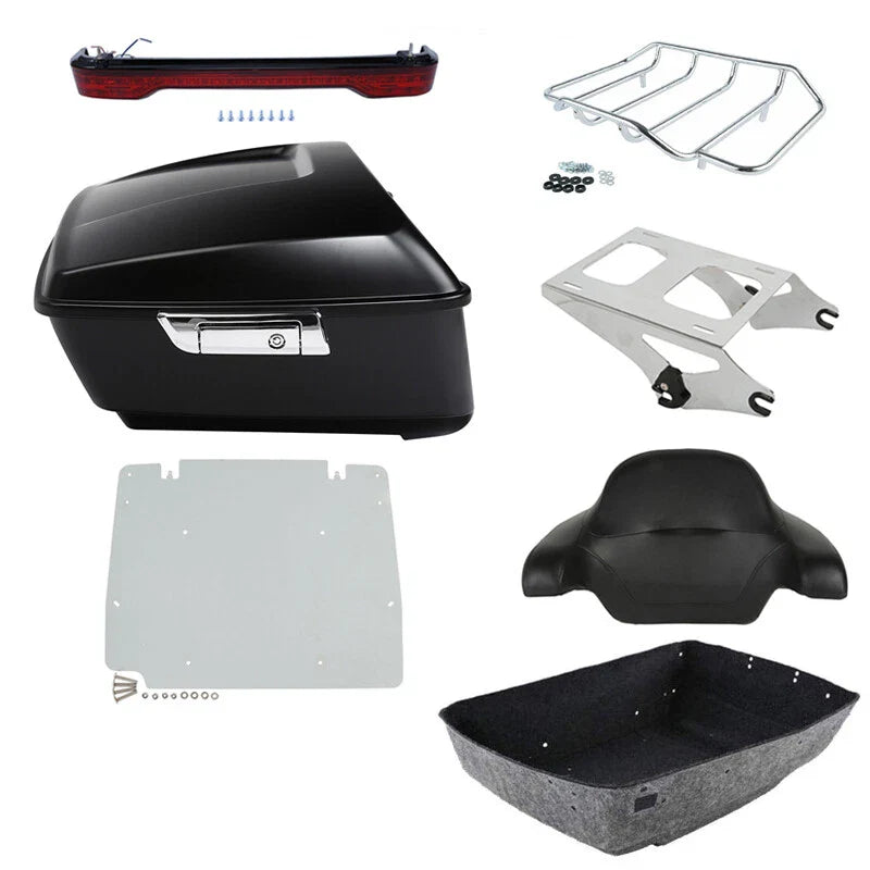 Matte King Trunk Backrest Light Mount Plate Fit For Harley Road Glide 2014-2026