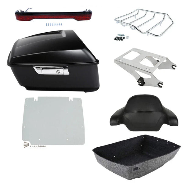 Matte King Trunk Backrest Light Mount Plate Fit For Harley Road Glide 2014-2026