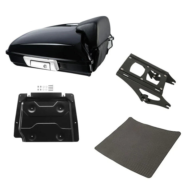 Razor Trunk Backrest Pad Mount Rack Fit For Harley Touring Road King Glide 14-26