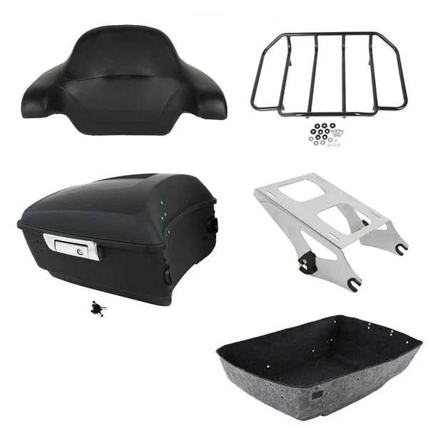Matte King Trunk Backrest Mount Fit For Harley Touring Road Street Glide 2014-26