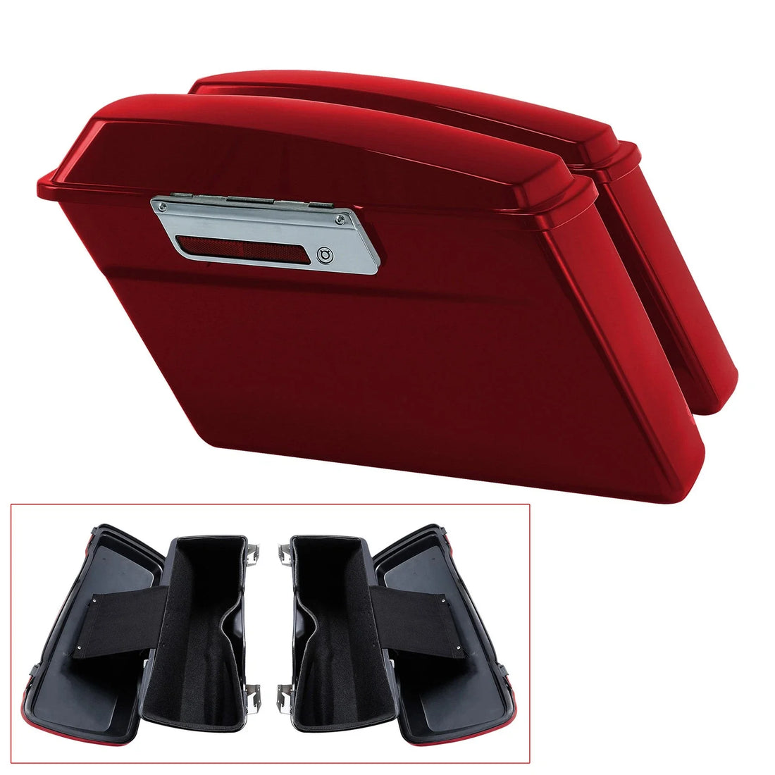 Fit For Harley 94-13 Touring Electra Road Glide Hard Saddlebags - Red