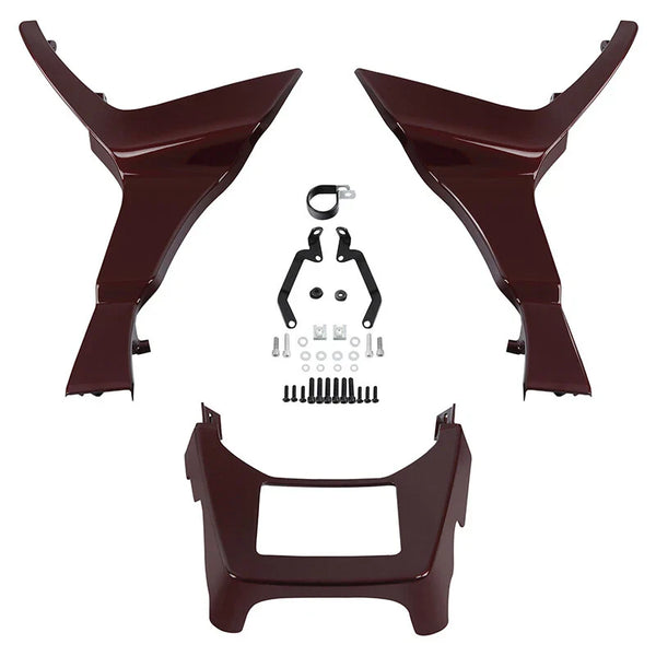Side Fairings Chin Spoiler Fit For Harley Road Glide 17-Up Mysterious Red Sunglo