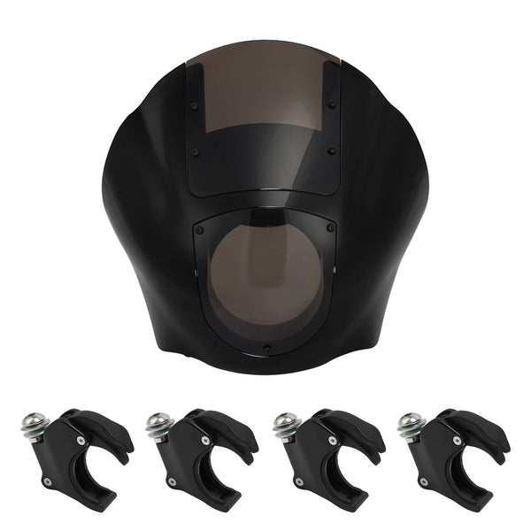Quarter Fairing Windshield & 49mm Clamp Fit For Harley Sportster Dyna Street Bob