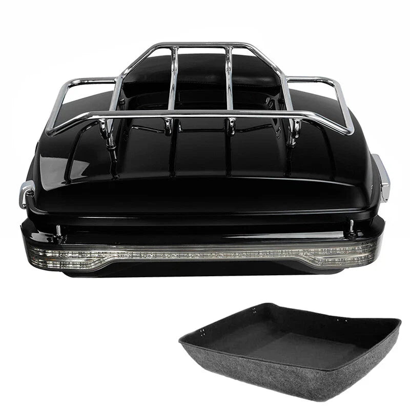 Chopped Trunk Backrest Rack LED Tail Light Fit For Harley Touring models 14-2026