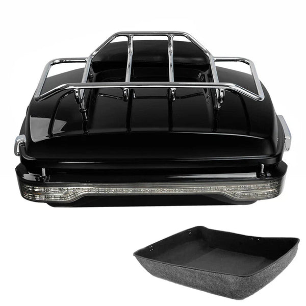 Chopped Trunk Backrest Rack LED Tail Light Fit For Harley Touring models 14-2026