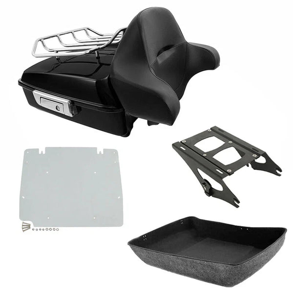 Chopped Trunk Backrest Rack Plate Fit For Harley Touring Street Glide 2014-2026