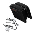 5" Stretched Extended Hard Saddle Bag & Bracket Fit For Harley Softail 1984-2017