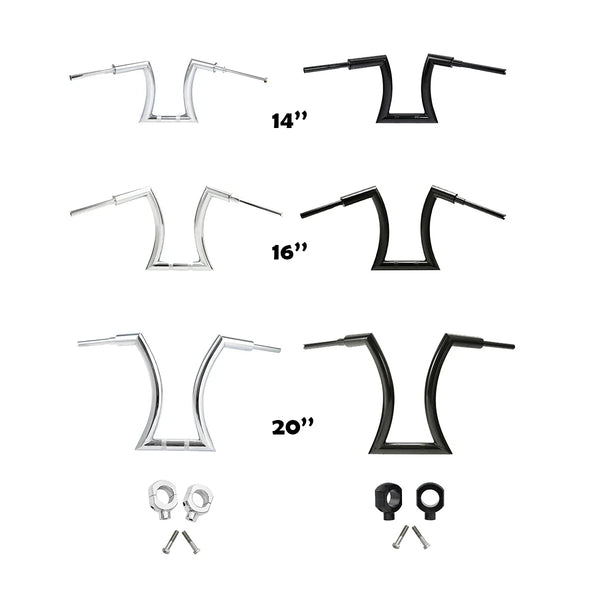 14'' 16" 20" Rise 2" Hanger Handlebar Risers Fit For Harley Sportster XL Softail
