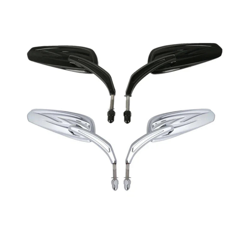 Tapered Tribal Rear View Mirrors Fit For Harley Touring Road Glide Chrome/Black
