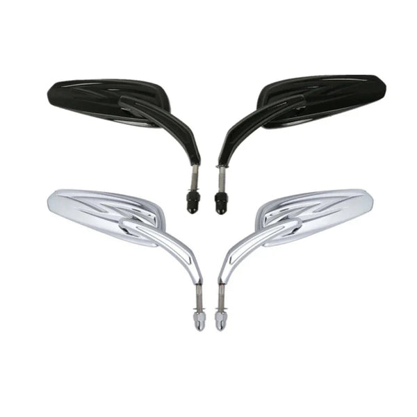 Tapered Tribal Rear View Mirrors Fit For Harley Touring Road Glide Chrome/Black