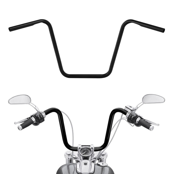 Black 16" Rise 1" Mini Ape Hanger Handlebar Fit For Harley Softail Sportster XL