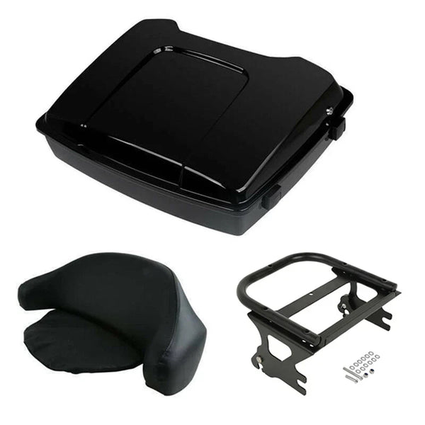 Black Razor Trunk Backrest Mount Rack Fit For Harley Touring Road King 1997-2008