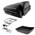 Black Chopped Trunk Solo Mount Rack Fit For Harley Touring 1997-08