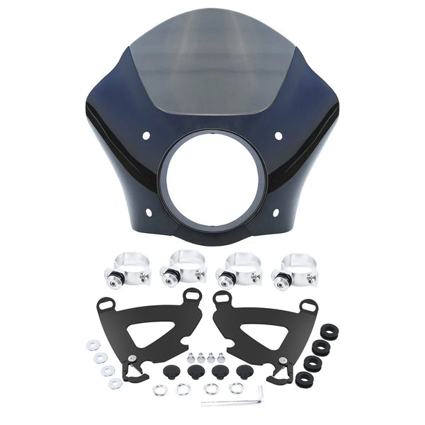 Gauntlet Headlight Fairing 49mm Trigger Lock Mount Fit For Harley Dyna Fxd Fxdl