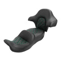 Green Stitching Seat W/ King Backrest Pad Fit For Harley Road Glide 2014-2023