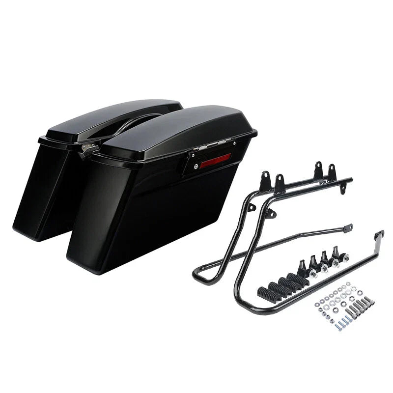 Black Hard Saddlebags Conversion Bracket Fit For Harley Softail Deluxe 1984-2017