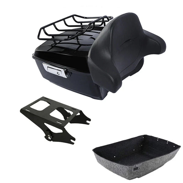 Black King Trunk Backrest Mount Rack Fit For Harley Electra Road Glide 2014-2026