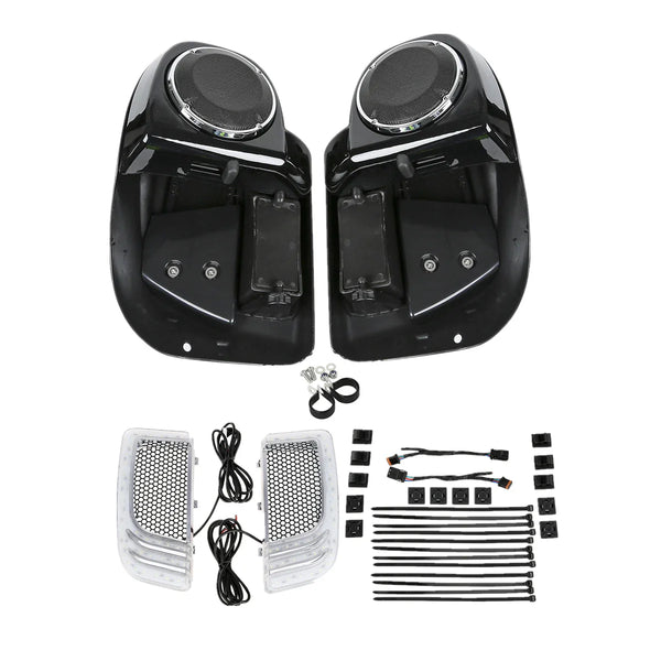 Lower Vented Fairing 6.5" Speakers & Light Fit For Harley Touring Models 14-23