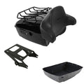 Black King Trunk Pad Rack Mount Fit For Harley Touring Road Street Glide 2014-26