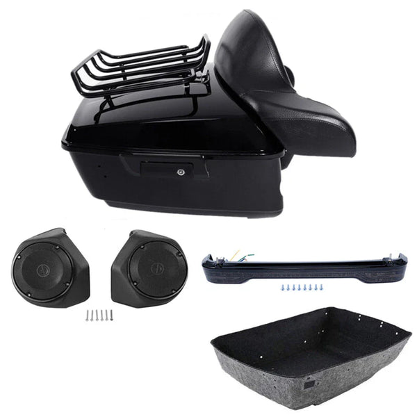 King Trunk Pad Rack Light Speakers Fit For Harley Touring Cvo Road Glide 14-2026