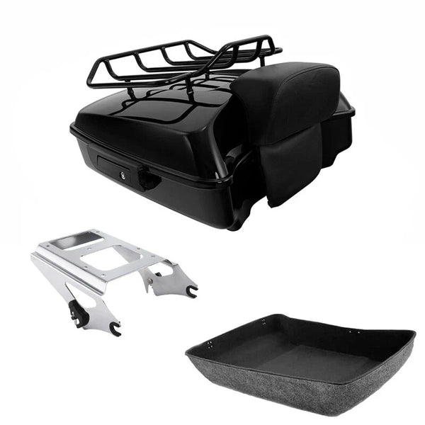 Chopped Trunk Backrest Mount Rack Fit For Harley Touring 2009-2013