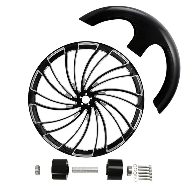 30" Front Wheel Rim Hub Dual Disc Fender Fit For Harley Touring Road Glide 08-24