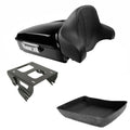Black Chopped Trunk Backrest Solo Mount Fit For Harley Touring Road King 14-2026