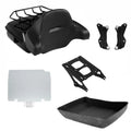 Black Chopped Trunk Pad Rack Mount Docking Fit For Harley Touring models 2014-26