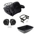 Black King Trunk Luggage Pad Rack Speakers Mount Fit For Harley Touring 97-2008