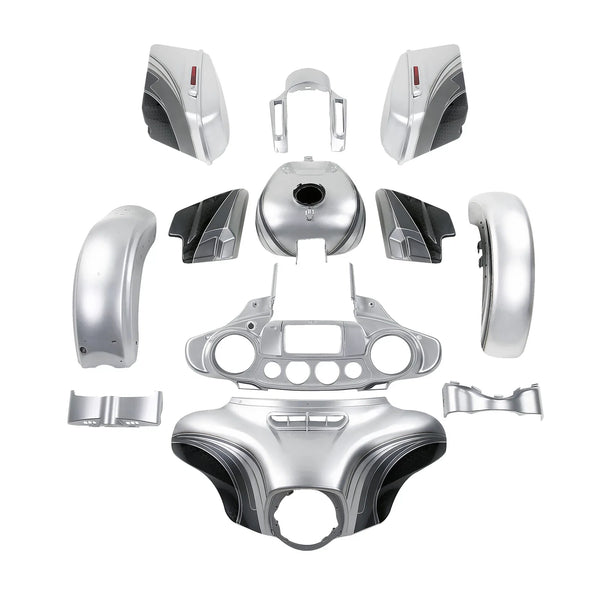 Fairing Bodywork Fit For Harley Street Glide 2014-24 Silver/Black Honeycomb Fade