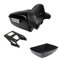 King Tour Trunk Backrest Pad Mount Rack Fit For Harley Touring Road Glide 14-26