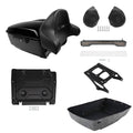 King Trunk Pad Mount Speaker Light Plate Fit For Harley Touring Road Glide 14-26