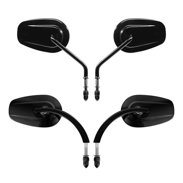 Black Rear View Mirrors Fit For Harley Touring Road Glide Heritage Softail Slim