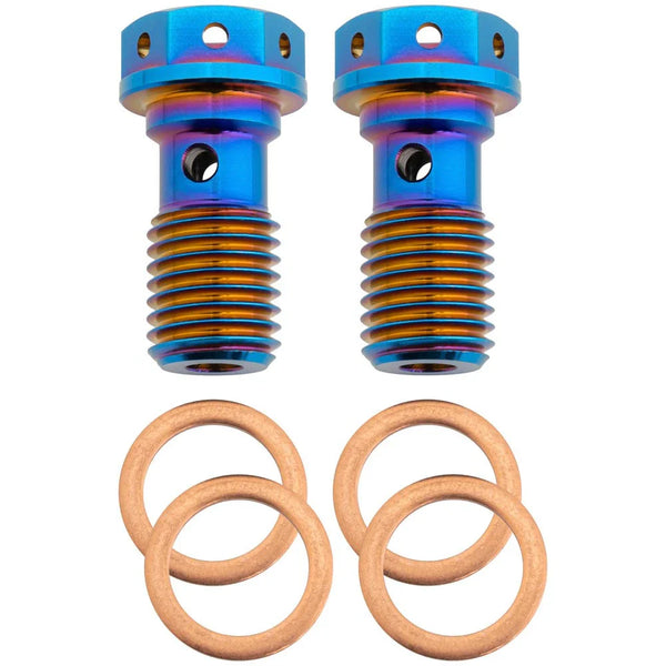 Tusk Titanium Banjo Bolt Kit Burnt Blue M10x1.25 For Kawasaki KX450SR