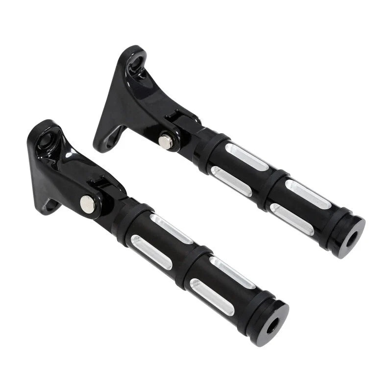 Black Passenger Footpeg Peg Fit For Harley Touring Street Electra Glide 93-2025