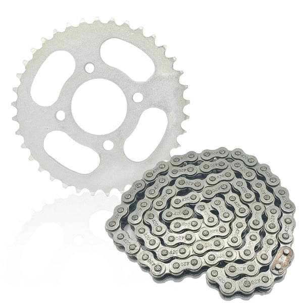 420 Chain & 37T Rear Sprocket Kit Pit Bike 110cc 125cc Apollo Coolster Roketa