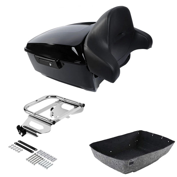 King Trunk Luggage Backrest Solo Mount Rack Fit For Harley Electra Glide 97-2008
